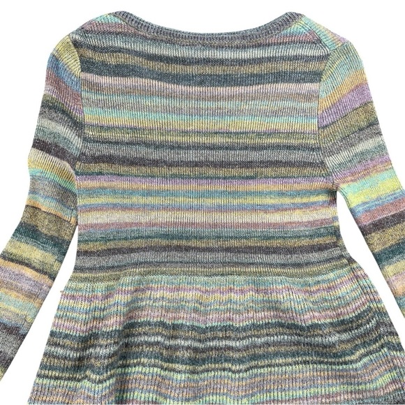 Moth Y2K Fit Space Dye Swing Striped Sweater In Size Small - Picture 7 of 8